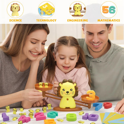 Snugzy Lion Balance Counting Toys, Number Counting Scale Games for Kids Cool Math Learning Games for Boys and Girls Preschool Kindergarten Learning STEM Montessori Educational Toys for 3+
