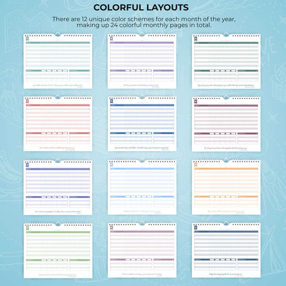 Clever Fox Habit Tracker Calendar – Inspirational Goal Tracker and Habit Calendar for Atomic Habits – Colorful Habit & Goal Planner Journal to Boost Productivity – 24 Months, 10″ x 8″ (Turquoise)
