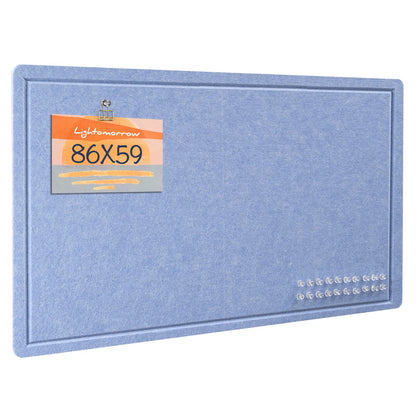 Lightomorrow Bulletin Board, 35 x 17 1/2 inches Felt Board - Decorative Pin Board, Cork Board Alternative for Wall, Foldable Self-Adhesive Vision Board Prayer Board with 20 Pushpins-Lavender Blue