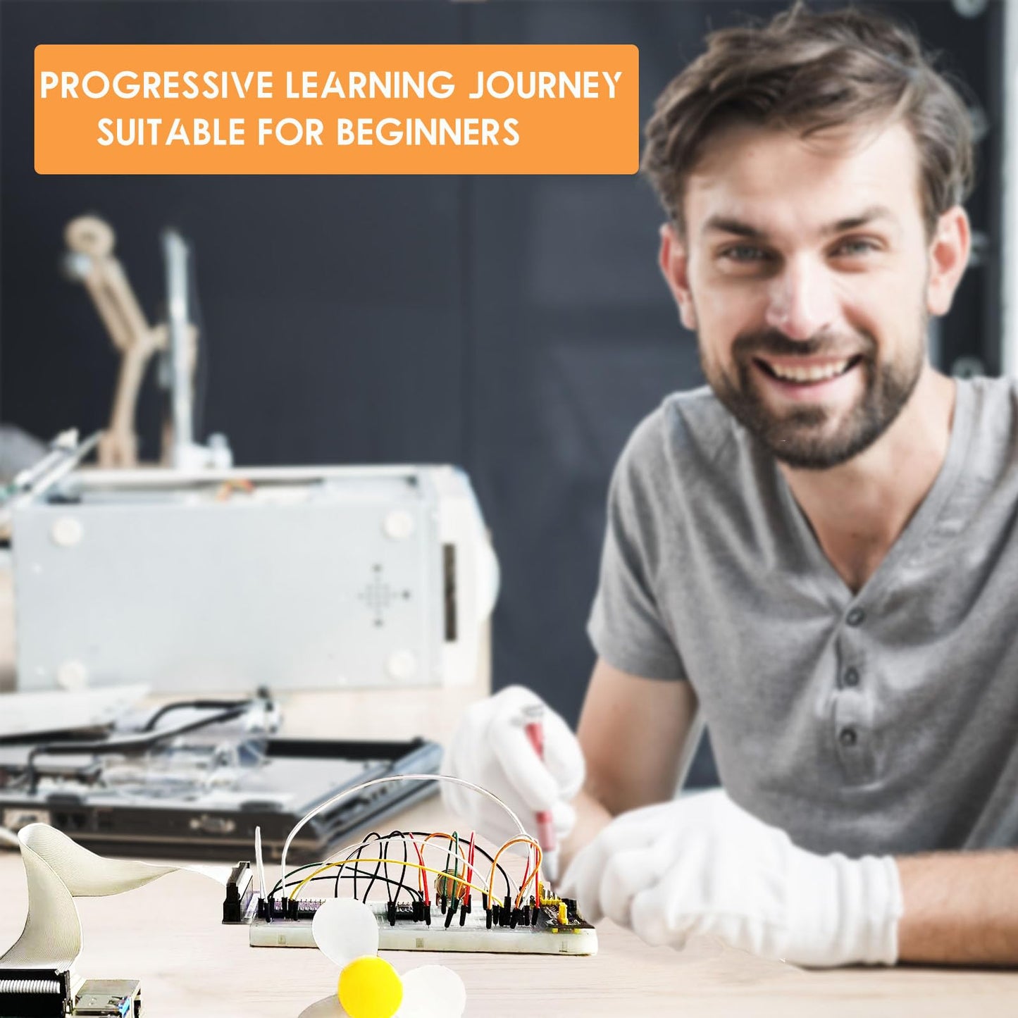 Ultimate Starter Kit for Raspberry Pi 5 4 B 3 B+ 400 Zero 2 W, Python C C++ Java Scratch Processing Code, 297 Items, 124 Projects, Online Tutorial Courses for Beginners(Raspberry Pi NOT Included)