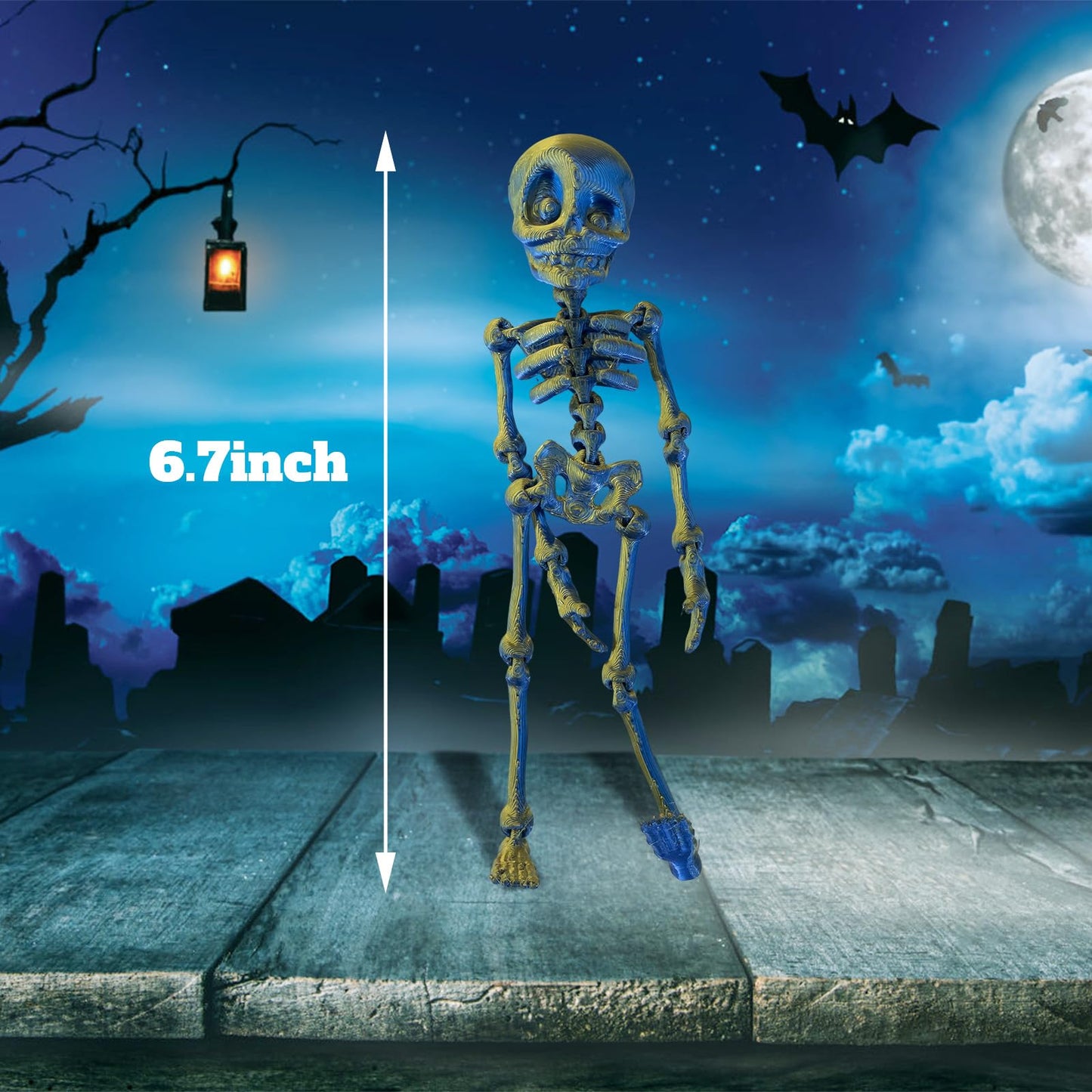 Lacabin Poseable Skeleton Fridge Magnets Set of 4, Funny 3D Skull Refrigerator Decor for Halloween