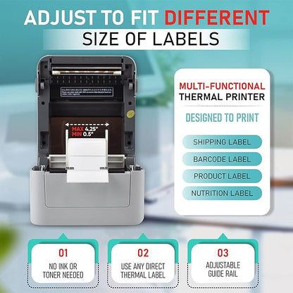 Arkscan 2054K-WF Shipping Label Printer Support USB & WiFi Connection, Work w/iPhone Windows Mac Chromebook Android Support Amazon Ebay Paypal Shopify Shipstation UPS USPS FedEx Direct Thermal Labels