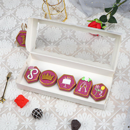 JCXGRVC 50pcs 12x5x1.5Inches White Bakery Boxes with Window Cookies Boxes Chocolate Truffle Boxes Macaron Boxes Cakesickle Boxes Browines Treat Boxes for Christmas Valentine's Easter Mother's Day