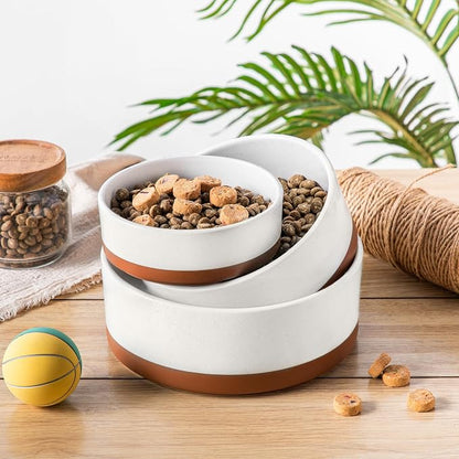 MALACASA Dog Bowls, Ceramic Dog Food and Water Bowls for Small Size Dogs, 1.5 Cups Capacity Pet Bowl for Puppy & Cats (S-1.5 Cups)