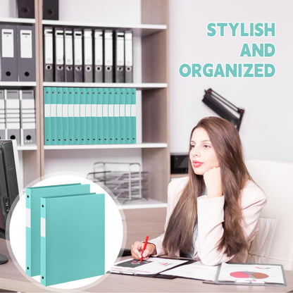 Henoyso 26 Pack 0.5 Inch Plastic 3 Ring Binder Round Ring, Bulk 1/2 Inch Flexible Binders Hold 140 Sheets Letter Size with Pocket, Document Organizer for Back to School Classroom Office (Pastel Green)