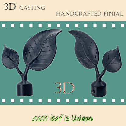 Black Leaf Curtain Holdbacks (2 Pack), Heavy Duty Metal Hooks for Curtains, Tie Backs for Drapes, Wall Mounted