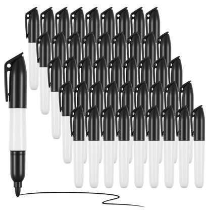 JOUTYFOR 100 Pcs Mini Dry Erase Markers for Nurses Badge Erasable Whiteboard Markers with Cap Back to School Low Odor Dry Erase Pens for Office Classroom Supplies (Black Ink)