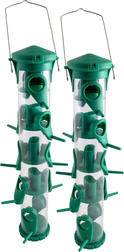 Kaytee Songbird Wild Bird Diffuser Tube Feeder with 10 Perches, Pack of 2