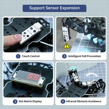 18DOF Hexapod Robot for Arduino Programming, Spider Walking Crawling Self-Balancing AI Vision Voice Control Obstacle Avoidance, STEM Education Open Source Robot with Tutorials, miniHexa Advanced Kit