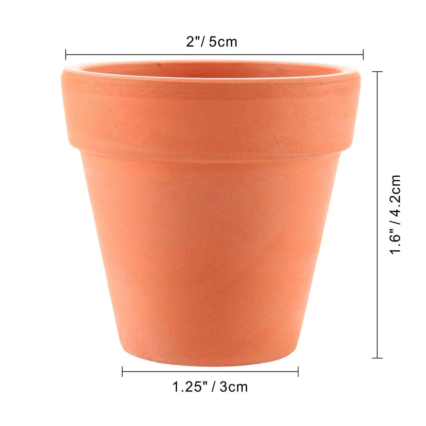T4U 2 Inch Terracotta Clay Pots Pack of 12 - Mini Hand Craft Nursery Plant Pot Succulent Cactus DIY Pottery Planter Home Garden Windowsill Decoration Christmas Gift