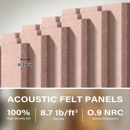 Large Felt Bulletin Board，47.2" x 35.4" 12 Pack Cork Board Alternative for Walls,Felt Wall Tiles for Office & Home Decor,Pin Board with 30 Pcs Pushpins and 72 Adhesive Tabs-Pink
