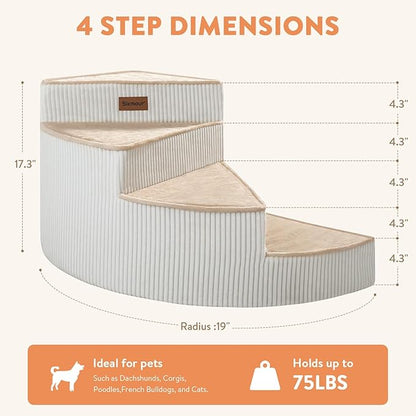 Spiral Dog Stairs for Small Dogs, Waterproof Pet Step for Chair, Sofa and Bed with Non-Slip Bottom