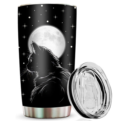 STARTER FLUID Black Cat Tumbler Cat Gifts For Women - Cats Christmas Witchy Gifts For Women - Cat Mug Goth, Halloween, Witchy Gift - Gothic Gift For Women Men Halloween, Witch, Goth Tumbler 20oz