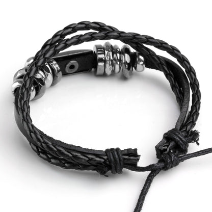 Eigso 12 Pcs Men's Braided Leather Bracelets Vintage Country Cowboy Bracelet for Man Brown Wood Wristband