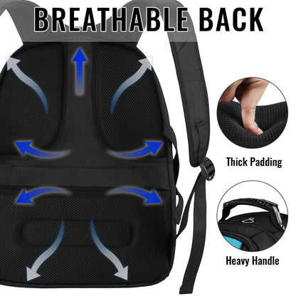 YOREPEK Large Backpack for Men, Extra Large Laptop Backpacks for Men Women, Water Resistant Travel Backpack Airline Approved Business Work Bag Fits 17 Inch Computer, Black