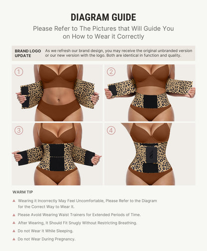 FeelinGirl Workout Waist Trainer Belt for Women Corset Waist Trimmer Belly Band Body Shaper Sports Girdles Leopard M