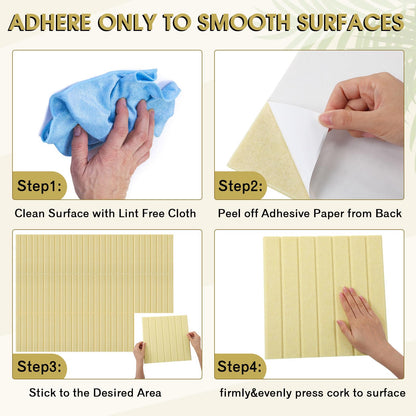 Honoson 12 Pack 48"x 36" Large Cork Board Alternative Felt Bulletin Board Wall Tiles with Safe Square Adhesive Roll Cork Tiles for Walls Home Office Classroom Back to School Pin Panels(Light Yellow)