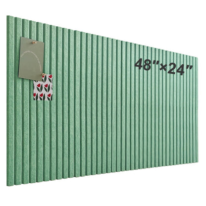 Large Cork Board for Office, 8 Pack Felt Wall Tiles with Slat Wall Paneling and Safe Removable Adhesive Tabs, Felt Bulletin Board Pin Board Cork Boards for Walls - Jade Green