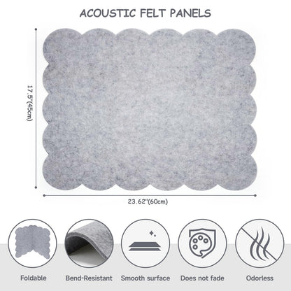 Felt Bulletin Board 24" x 18" Cork Board Alternative,Decorative Felt Pin Board Foldable Cork Boards for Walls Self-Adhesive Cork Board for Home Office Classroom Pin Board (Light Gray)