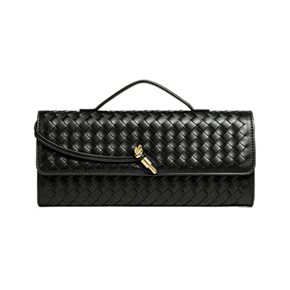 HRANRA Woven Clutch Purse for Women, Evening Handbags Crossbody Bag Purse Formal Evening Bag Clutch Bag Black Purse