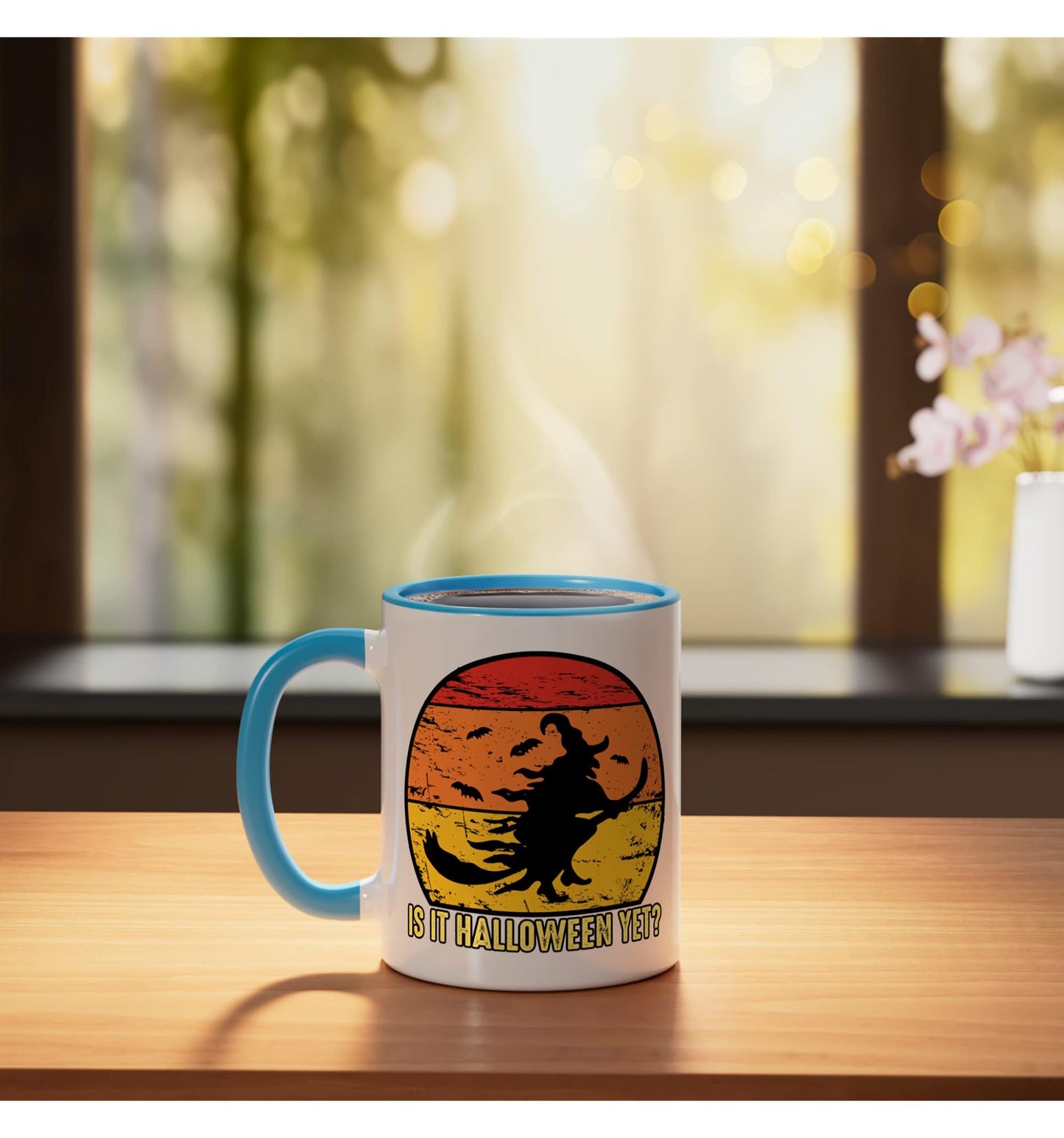 Is It Halloween Yet Ceramic Mug, Blue/White