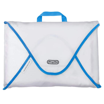 MUMI Travel Garment Bag Folder – 14.5" x 10.5" Foldable Clothes Organizer for Luggage | Anti-Wrinkle Suit & Shirt Case for Men & Women | Carry-On Garment Bag for Travel, Flights & Packing (Blue)