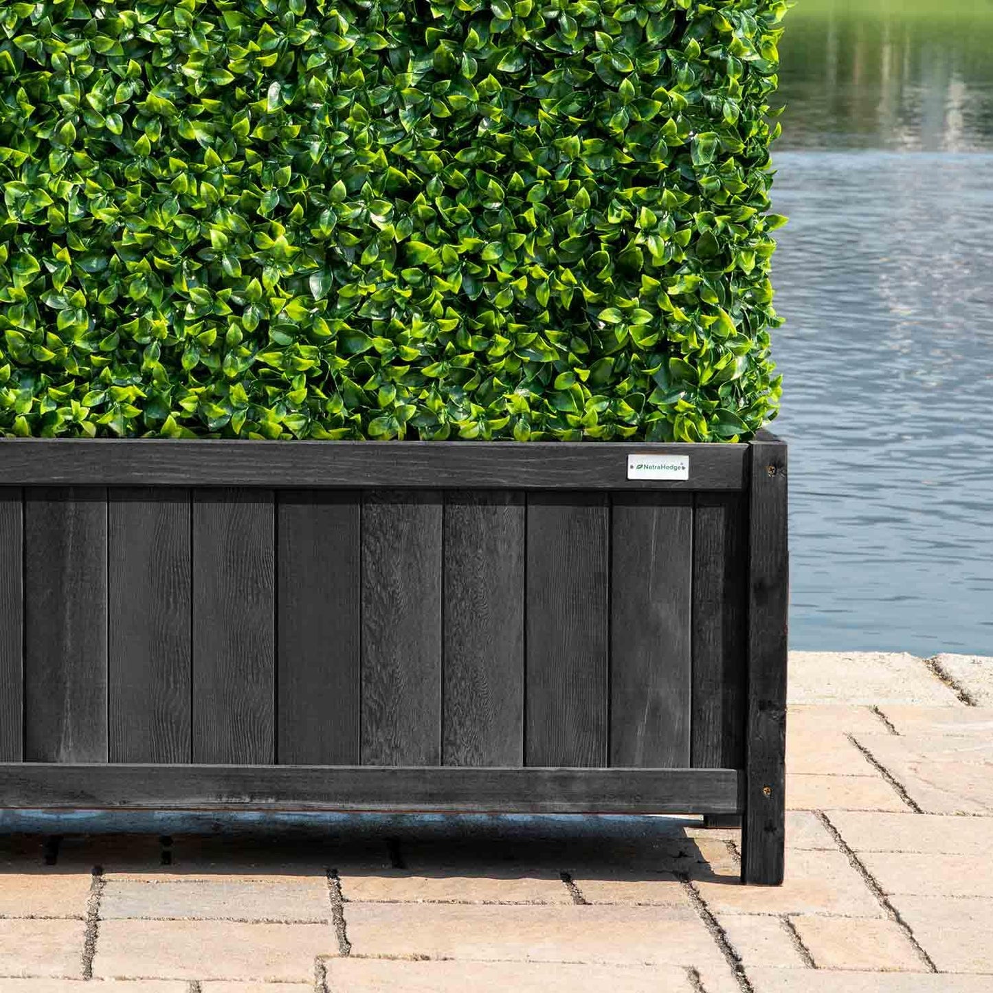 NatraHedge (44" Lx 15" W x 15" H (Black) Hampton Classic Wooden Planter Box Indoor and Outdoor Rectangular Garden Planter Use for Patio, Yard, Greenhouse, Vegatable, Flowers, and Herb