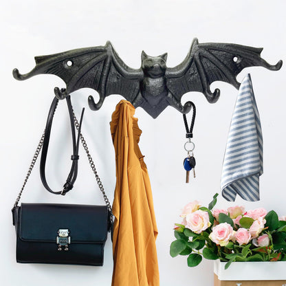Bat Key Hooks Gothic Bat Key Rack Wall Mount Casting Iron Rustic Decorative Hooks for Keys Bag Purse Towel Umbrella Dog Leash Hooks