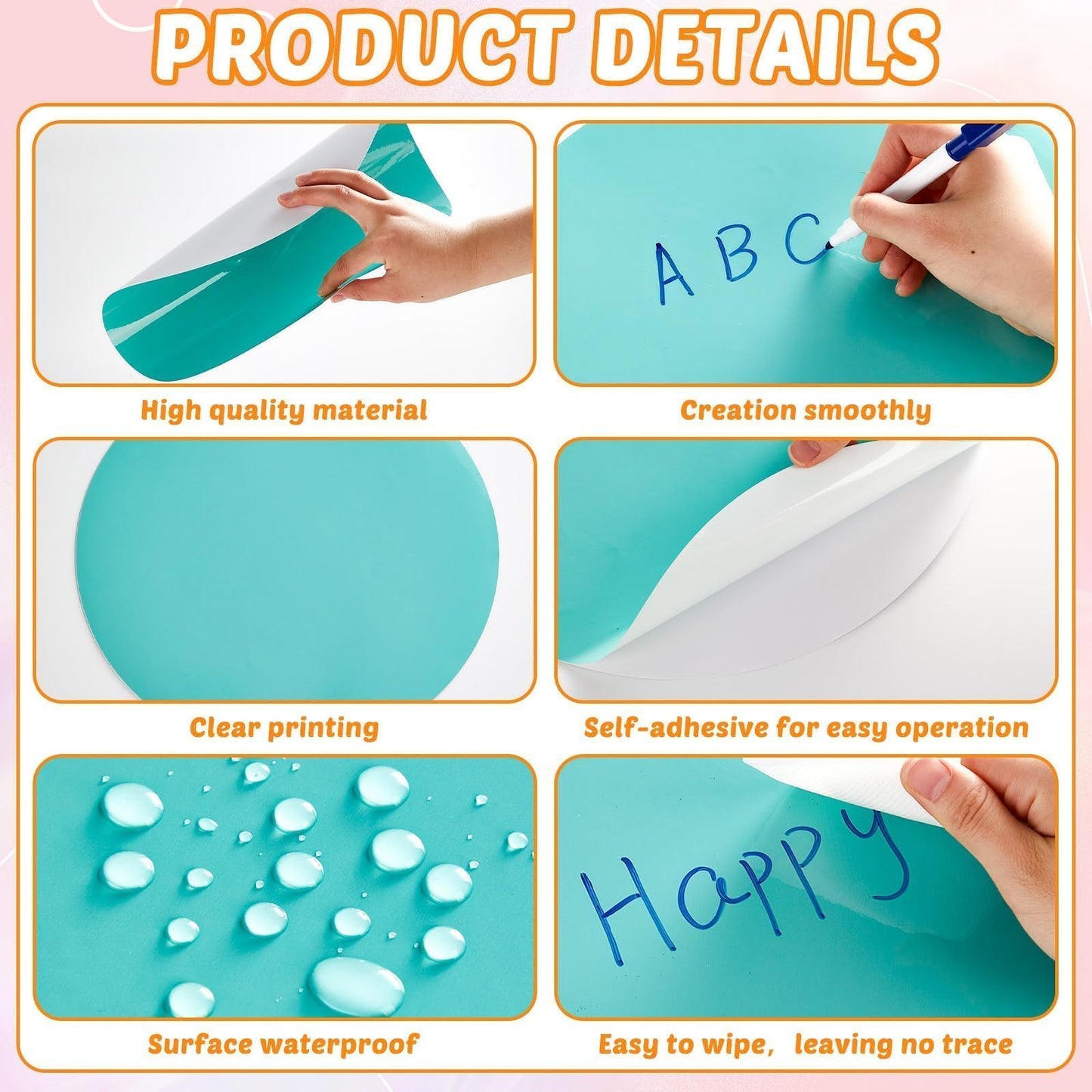 gisgfim 24PCS Dry Erase Dots 12 Inch Whiteboard Marker Wall Decor Removeable Circle Sticker Spots Writing Spots Set for Classroom Table Teachers Students School Supplies (Pastel)