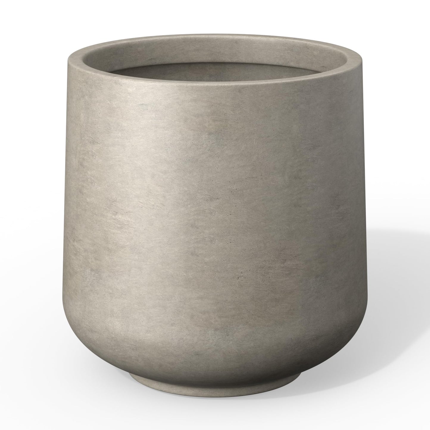 Kante 15.3" Dia Round Concrete Planter, Outdoor Indoor Large Plant Pots Containers with Drainage Hole and Rubber Plug for Home Garden Patio, Buff Concrete
