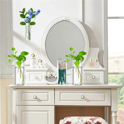 Glass Vase Vase 3Pack Wall Hanging Glass Planters Plant Terrarium Plants Holders Air with Plastic Invisible Traceless Hangers(3Pcs Large)