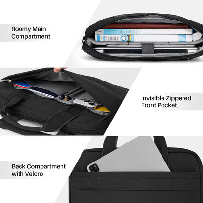 Baffina Laptop Shoulder Bag 17 17.3 Inch Business Gifts for Men Women Travel College,Laptop Briefcase for 17“-18“ Notebook Hp Dell Asus,Waterproof Computer Carrying Case Messenger Bag with Strap,Black