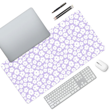 MAYCARI Kawaii Purple Flower Extended Gaming Mouse Pad Large, 31.5"X15.7" Big Mouse Pad with Non-Slip Base Long Computer Keyboard Mouse Mat for Home Office Work