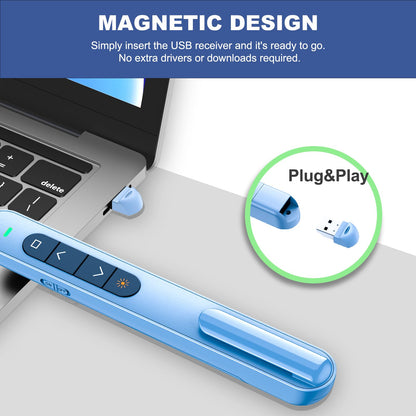 QUI Presenter Clicker Bundle | BK600 Slim-Shaped USB A Blue & Remote-Shaped USB A Blue