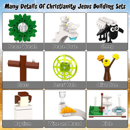 Tenhorses Jesus Building Block Sets, Little Jesus Christ Toy Figures Christianity Decor, Easter Christmas Christian Gifts for Women Men Kids Age 6+.(351PCS)