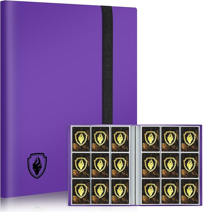 Card Binder 9 Pocket, Fabmaker 396 Pockets Trading Card Binder, Premium Collector Card Album for Standard Cards, Side Loading Card Collection Folder for Game Cards, Sport Cards, Purple