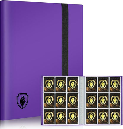 Card Binder 9 Pocket, Fabmaker 396 Pockets Trading Card Binder, Premium Collector Card Album for Standard Cards, Side Loading Card Collection Folder for Game Cards, Sport Cards, Purple