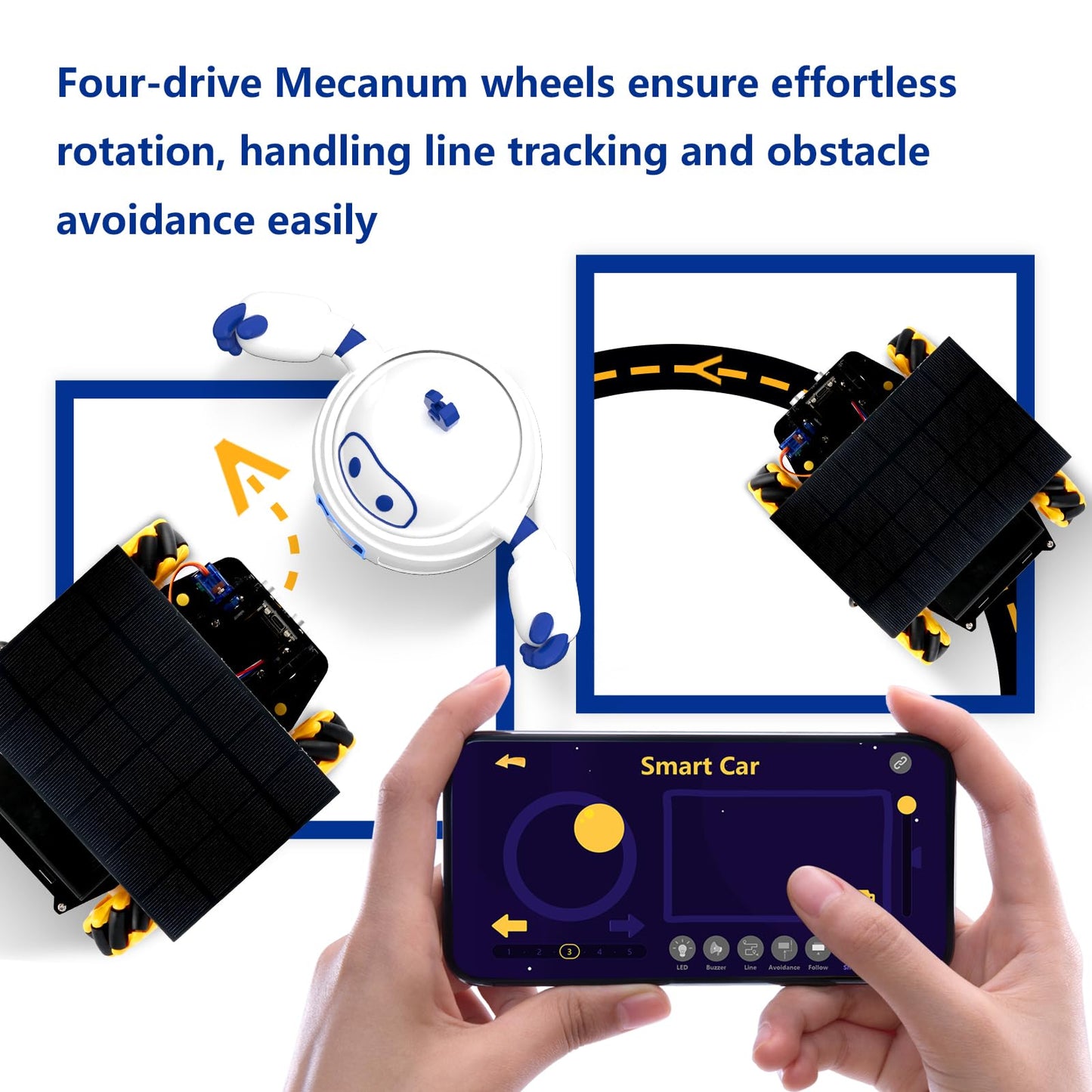 4-in-1 ESP32 Smart Camera Solar Robot Car, 4WD Remote Control Car Robotics Kit for 8-12 12-16+ Kids Teens, Electronics Programming STEM Toy Science Coding Kit Compatible with Arduino/Scratch/Phython