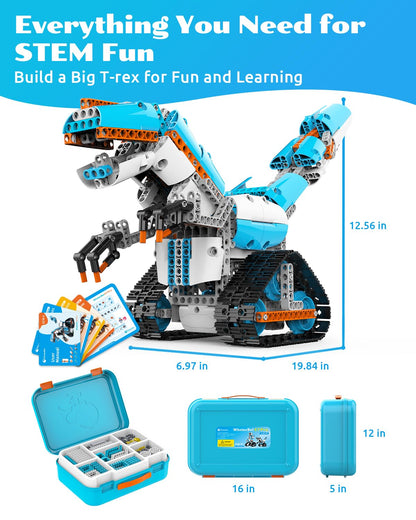 WhalesBot E7 Pro Coding & Remote Control Robot Kit for Kids 8+, Scratch & Modular Programming, Educational Engineering Science Toy Set with Smart Controller/Sensors/Motors for Kids Ages 8-12, 12-16