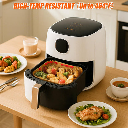 12PCS Air Fryer Magnets Silicone Buckle for Parchment Paper Liners, High-Temp Resistant Air Fryer Accessories, Prevent Burning, Safely Lock Paper from Heating Element or Covering Food (Red)