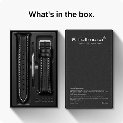 Fullmosa Watch Band, Quick Release Leather Watch Strap Compatible with Samsung Galaxy Garmin for Men Women, Replacement Bands Width 12mm 14mm 16mm 18mm 19mm 20mm 21mm 22mm 24mm