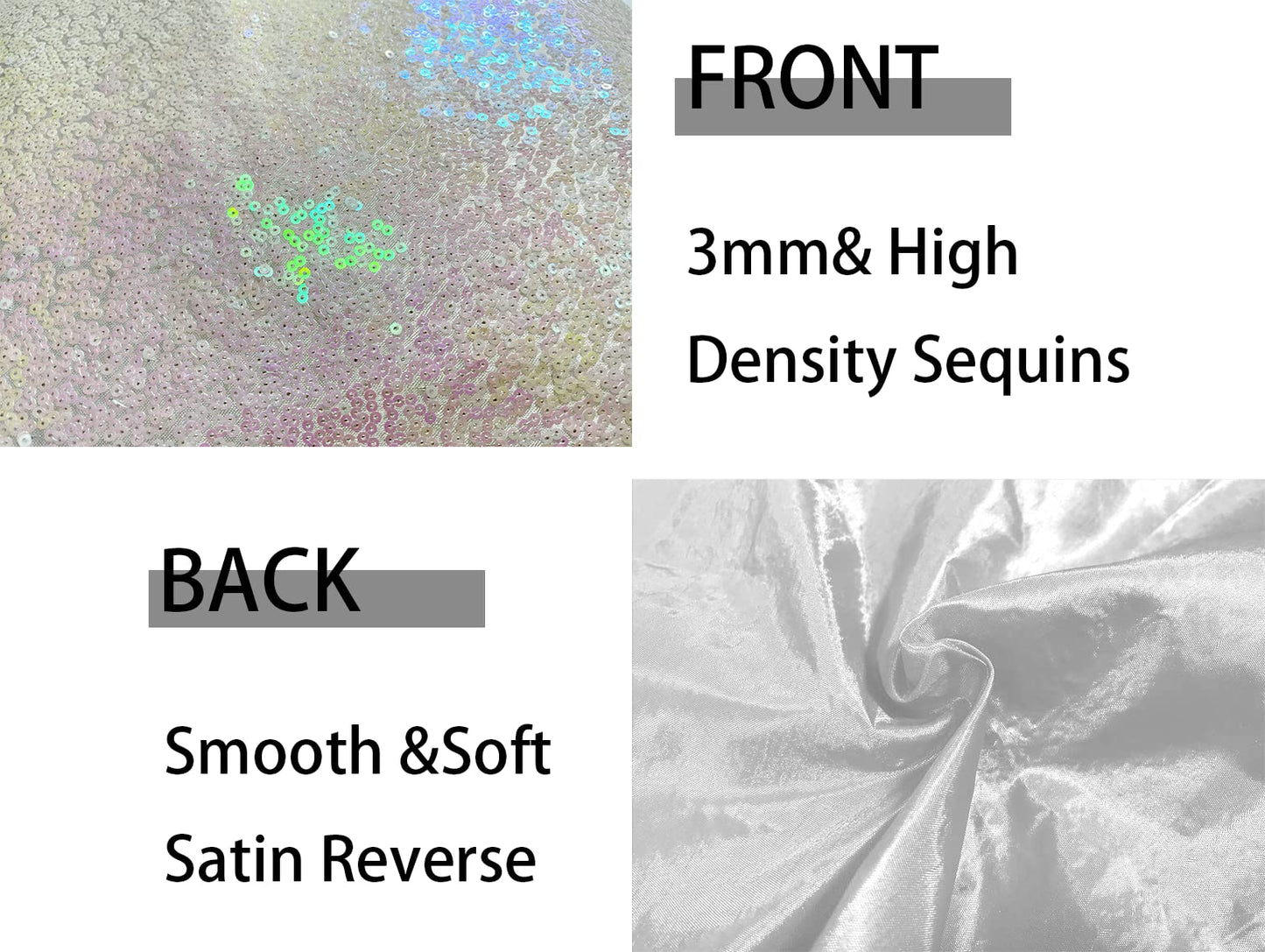 iMaylex Sequin Decorative Square Sparkling Comfy Throw Pillow Covers for Easter Lumbar Fall Party, Wedding, Christmas, New Year, Thansgiving, Halloween Decoration, Set of 2, 16'' x 16'', Iridescent