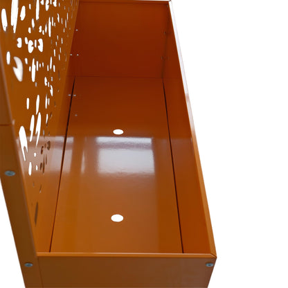 Oakland Living 6 ft. X 4 ft. Orange Freestanding Metal Privacy Screen Room Divider with Flower Box