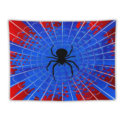 Spider Web Tapestry,Blue and Red Design Spider Web Tapestry for Boys Girls Teens,Modern Art Print Tapestry Wall Hanging Home Décor for Game Room Play Room Bedroom Living Room 80" x 60"
