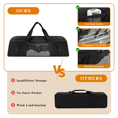 Boczif Grill Utensil Storage Bag, BBQ Tool Organized Bags, Barbecue Hardware Grill Accessories Carry Bag, Picnic Cooking Tools Holder Pouch for Camping, Outdoor BBQ