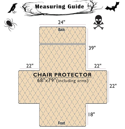 EVENHUG Halloween Sofa Cover for Festival Home Decorations Slipcover Furniture Protector Washable Couch Cover with Non Slip and Elastic Straps for Kids Pets Dogs (Recliner)