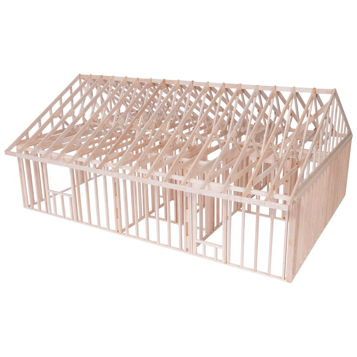 Pitsco Education True 1:16 Scale House Framing Kit | Balsa Wood Model Home | Educational Architectural Framing Kit for Blueprint Reading, Construction & STEM Learning | Ages 14+