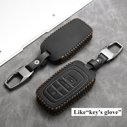 Avgardcat Leather Compatible with Toyota Key fob Cover for 2025 Grand Highlander Tacoma Tundra Land Cruiser Sequoia Accessories 4 Buttons Keychain