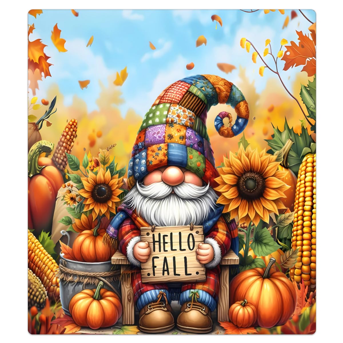 Pumpkin Gnome Cute Sunflower Fall Dishwasher Magnet Cover Pumpkin Flower Magnetic Dishwasher Decorative Cover Front Dishwasher Door Cover for Kitchen Refrigerator Home Appliances 23" X 26"