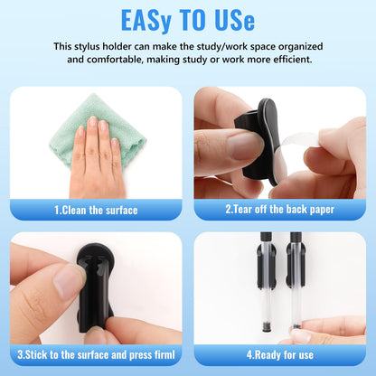 VZZNN Adhesive Pencil Holders for Desk, 40 PCS Silicone Pencil Holder for Desk,Marker Holder, Adhesive Pen Holder for Classroom Clipboard Attachment, for School Office Accessories,Teacher Supplies
